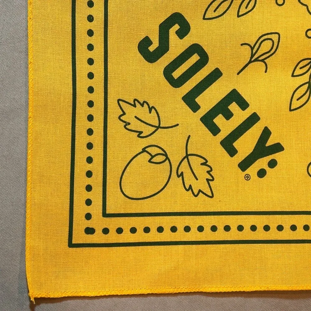SOLELY Golden Yellow Fruit Print Bandana 21.5